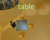 golden blue table