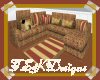TSK-Red N Gold Sofa