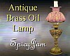 Antq Brass Oil Lamp Pnk