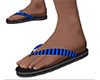 Blue Black Flip Flops M