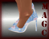 Blue flower design heels