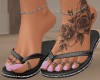 Fly Black Tatts Sandals