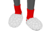 WHITE SLIDES W/REDSOCKS