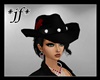 *jf* CowGirl Hat Blk Red