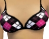 Argyle Pink/Black Bra