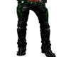 Leather pants Blk/Green