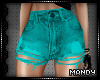 xMx:Ripped Teal Shorts