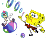 spongebob blows bubbles
