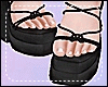 *Y* Strap Sandals -Black