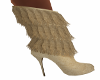 Beige Fringed Boots