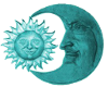 Teal Sun/Moon Sticker