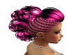 pink black curls pinned