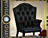 SS Blk Lthr Wing Chair