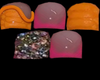 $ Pink + Orange Toes e