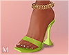 ☾ Heels+anklets green