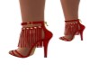 Red fringe heels