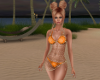 Orange Fishnet Bikini
