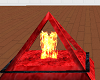 blood red fire place