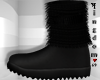 Black Fur Boots Bow