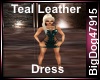 [BD] Teal Leather Dress