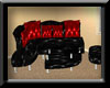 K€ Blk N Red LeatherSofa