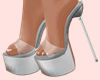 E* Silver Summer Heels