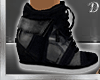 ~D~Black Wedge Sneakers