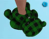 Green Teddy Slippers (M)