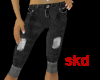 (SK) Cuffed Black Jean