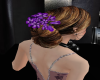 hair brown with flowers 