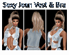Sexy Jean Vest & Bra
