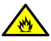 Sign warning flamable