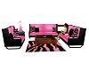 pink an black couch set