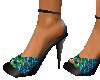 Black peacock high heels