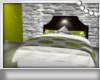 A lime/white bed