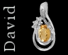 F silver & amber pendant