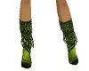 Green Satin Boots