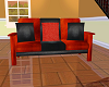 Red Rust Leather Couch