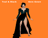 Teal & Black Gem Gown