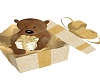 gold/white bear box