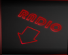 red neon radio sign