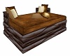 Bwn&Gold Leather Ottobed