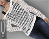 -V- White Net Sweater