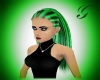 black/toxic green hair