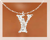 [DF] Y silver necklace