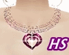 (F)Pink Heart Necklace