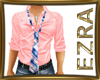 (EZ)pink shirt plaid tie
