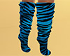Teal Tiger Stripe Socks Tall (F)