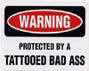 Tattooed Warning Sticker
