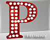 H. Marquee Letter Red P